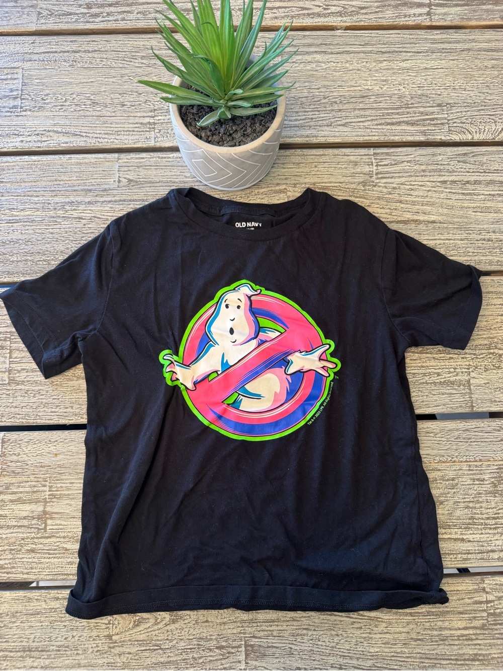 Old Navy Kids Black Ghostbusters Graphic Tee, Sz 10-12